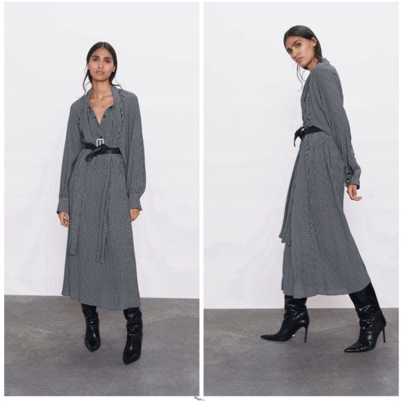 Zara Black and White Checkered Dress - Picture 5 of 5